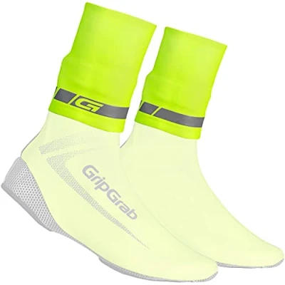Obrázek GripGrab Unisex Dospělí CyclinGaiter těsnění přes boty na kotník, neopren, cyklistický déšť, návleky boty, nepromokavé kolo, žluté Hi Vis, S/M