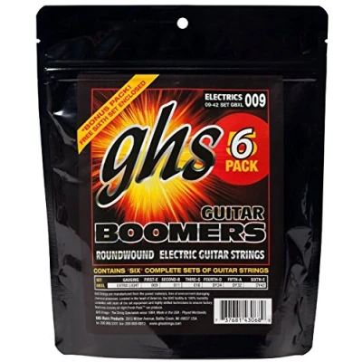 Obrázek GHS Guitar Boomers GBXL sada elektrických šňůrek, extra lehká, .009 .042, balení 6 ks
