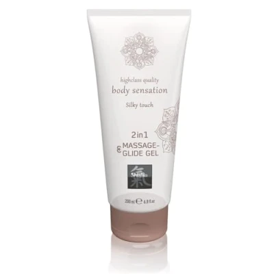 Obrázek Shiatsu Masážní olej a lubrikační prostředek 2v1 Silky Scent, 200 ml, pro erotické masáži perfektní pocit klouzání