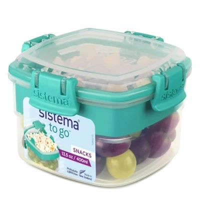 Obrázek Sistema Snacks TO GO Nádoba na potraviny 400 ml Malá dóza svačinu s přihrádkami bez BPA jednotlivá jednotka (balení 1), smíšené barvy