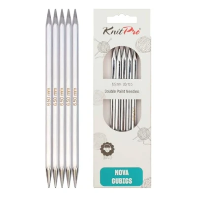 Obrázek KnitPro K12114 podvazkové pletací jehlice, mosaz, stříbrná, 6,5 mm, 5