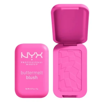 Obrázek NYX Professional Makeup Máselná tvářenka, krémová textura s bambuckým máslem, mandlovým máslem a mangovým snadné roztírání pro svěží vzhled, barva: 01 My Butta Half