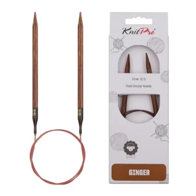 Obrázek KnitPro 31073 Ginger kruhová pletací jehla, dřevo, přírodní/hnědá, 6 mm, 60 cm