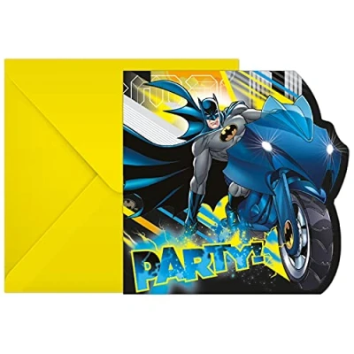 Obrázek Procos 93358 Pozvánky a obálky, FSC® mix, motiv Batman, dětské narozeniny