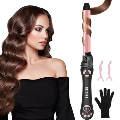 Obrázek MESCOMB lockenstab Automatisch 25mm kleine locken für alle Haartypen, schnelles und müheloses Auto Lockeneisen mit schneller Heizung, Dualgeschwindigkeits LCD