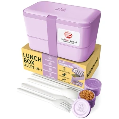 Obrázek Umami Bento Lunchbox verschachtelbar 1500 ml All in One, Box Erwachsene, Mahlzeit Prep Container für Männer