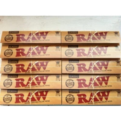 Obrázek ITK Trade balení 10 ks RAW Paper King Size Slim lístky sešitů = 320 lístků