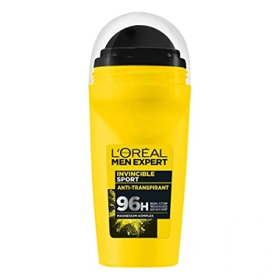 Obrázek L&#039;Oréal Men Expert deodorant pro muže, efektivní sportovní bez alkoholu, ochrana proti suchu až 96 hodin čerstvosti, invincible sport, 1 x 50 ml