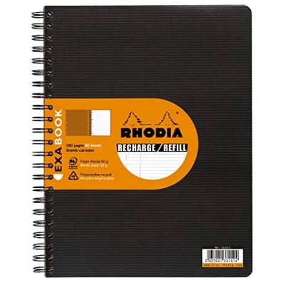 Obrázek Rhodia 133146C spirálový blok (DIN A4, 21 x 29,7 cm, linkovaný, 80 listů, ideální pro vaše poznámky) 1 kus černý
