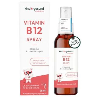 Obrázek kindgesund sprej s vitaminem B12 pro děti a mládež I až 6 měsíců Vegan denní dávka 10 μg na jeden vstřik