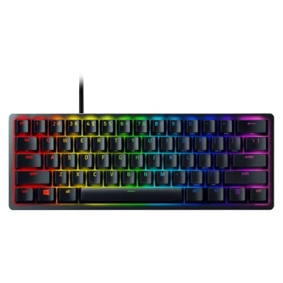 Obrázek Razer Huntsman Mini (Red Switch) kompaktní 60% herní klávesnice (lineární optické spínače, klávesové krytky Doubleshot PBT, odnímatelný kabel USB C) rozložení qwerty US černá