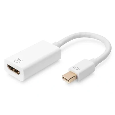 Obrázek DIGITUS Mini DisplayPort grafický adaptér, mDP na HDMI typ A, 4K Ultra HD 60Hz, 4096 x 2160 pixelů, bílý