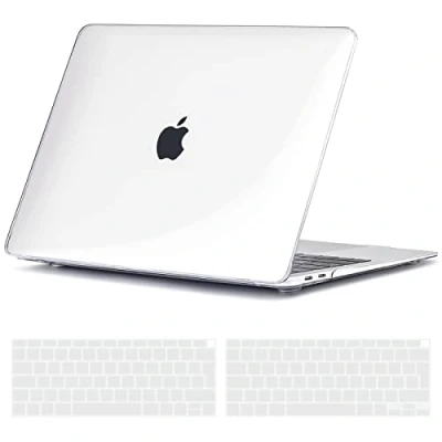 Obrázek TECOOL pouzdro pro MacBook Air 13&quot; Retina 2021 2020 2019 2018 (M1 A2337/A2179/A1932), ultratenké ochranné tvrdé Transparentní Case + EU ochrana klávesnice Mac s Touch ID,