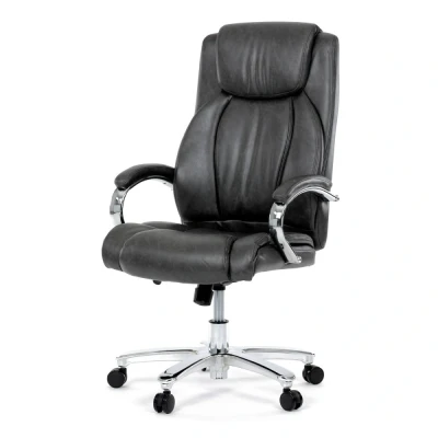 Obrázek Křeslo kancelářské, šedá ekokůže, chromový kříž, houpací mechanismus, nosnost 150kg KA F1385 GREY