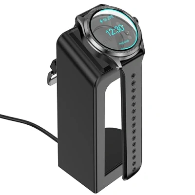 Obrázek Soarking Ersatzanschluss Ladestation kompatibel mit Ticwatch Pro 5/3 Utal GPS Stand Station Case Friendly 5 Fuß Kabel Schwarz