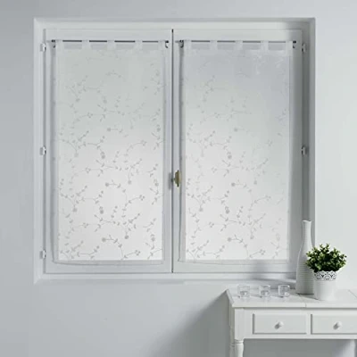 Obrázek Douceur d&#039;Intérieur 1 Paar, Schleier, weiß/weiß, 2 x 60 90 cm