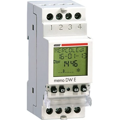 Obrázek VEMER VP871800 MEMO DW E Digitale Zeitschaltuhr mit täglicher oder wöchentlich Programmierung, Montage DIN Hutschiene, Weiß