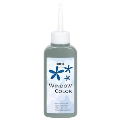 Obrázek KREUL 42743 Window Color šedá 80 ml, barva na okna bázi vody, se strukturovaným povrchem, pro sklo, zrcadla, dlaždice a jiné hladké plochy