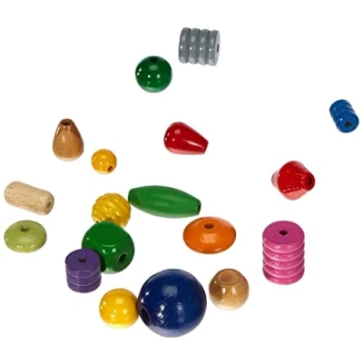 Obrázek RAYHER Dřevěné perly 1209800, pestré, průměr 4 25 mm, sáček 250 g