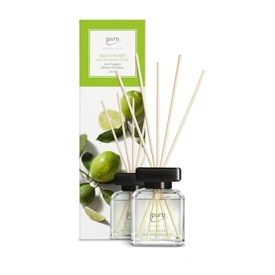 Obrázek ipuro Essentials pokojová vůně Lime Light 100 ml osvěžovač prostoru s citrónovou trávou, bergamot, pomeranč, pelargónie, konvalinky a vanilkové květiny difuzér hůlkami