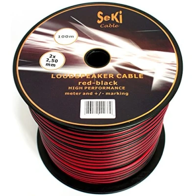 Obrázek Reproduktorový Kabel 2x2,50mm2 100m červeno černý CCA Audio k boxu