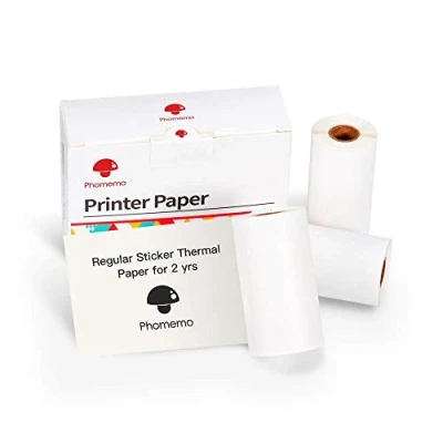 Obrázek Phomemo Drucker Papier M02/M02Pro/M02S/M03/M03AS/M04S/M04AS Mini Aufkleber, Weißes Pocket Thermal Pinter für selbstklebendes 3 Rollen