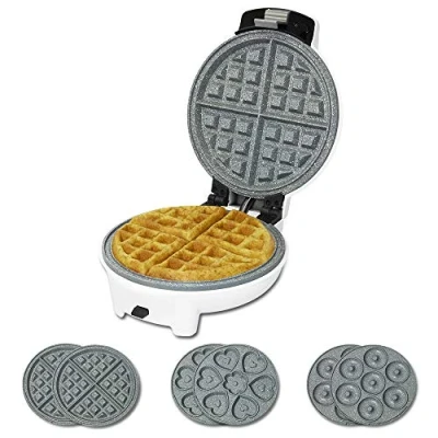 Obrázek Cecotec Waffeleisen Fun Gofrestone.RockStone Antihaftbeschichtung, 3 austauschbare Platten (Waffeln, Saloons, Muffins) Spülmaschinenfest, 700 W.