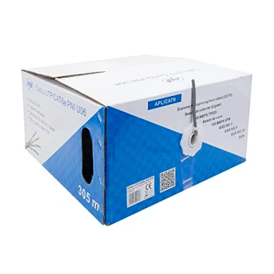 Obrázek Enthernet LAN Kabel 305 m CAT6e PNI U06 für Internet 1 Gigabit/Überwachungssystem, grau