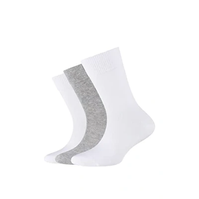 Obrázek Camano Dětské ponožky balení po 3 kusech se zesílenou patou a špičkou, chlapecké dívčí punčochy, bílá (White 1)