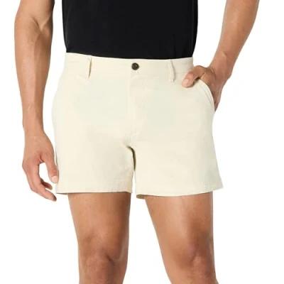 Obrázek Amazon Essentials Herren Flatfront Chinoshorts, Komfortabler Stretch, 13 cm Schrittlänge, Schmale Passform (Früher Goodthreads), Gebrochenes Weiß, 28W