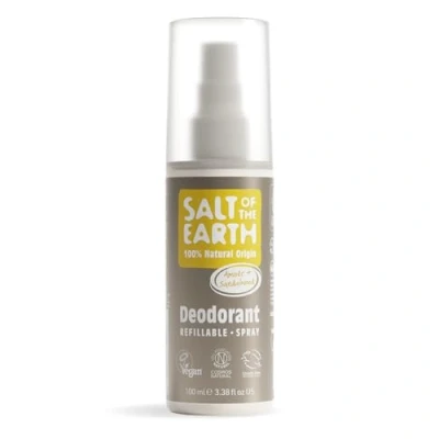Obrázek Salt Of The Earth Přírodní deodorant sprej, jantarové a santalové dřevo veganský, dlouhotrvající ochrana, bez pokusů na zvířatech 100 ml