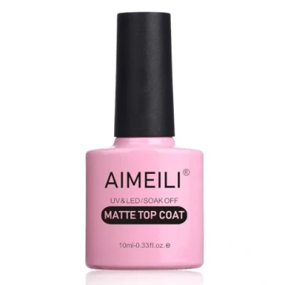 Obrázek AIMEILI No Wipe Matte Top Coat vrchní lak UV LED gelový na nehty gel 10 ml