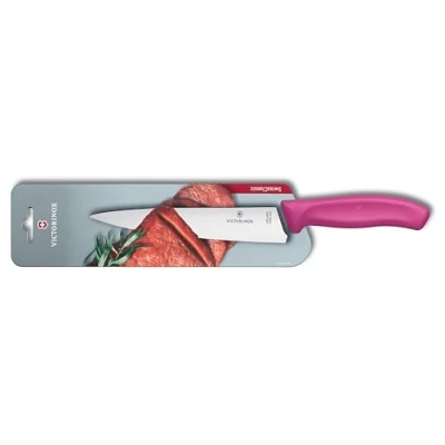 Obrázek Victorinox Swiss Classic, profesionální porcovací nůž, extra ostrá čepel, rovný brus, 19 cm, plastová rukojeť, nerezová ocel, růžový