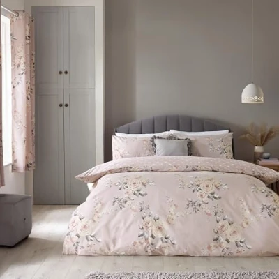 Obrázek Catherine Lansfield Bedding Canterbury Floral King Duvet Cover Set with Pillowcases Blush Pink