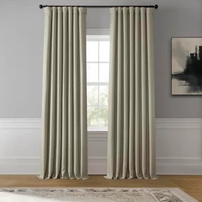 Obrázek HPD Half Price Drapes Verdunkelungsvorhänge aus Leinenimitat, 244 cm lang, luxuriöse Leinenvorhänge für Schlafzimmer und Wohnzimmer (1 Paneel), 127 x cm, Haferflocken