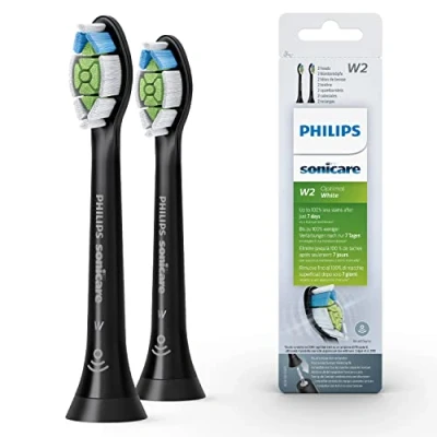 Obrázek Philips Sonicare Original W2 Optimal White Standard Schallzahnbürstenköpfe 2er Pack in Schwarz (Modell HX6062/13)