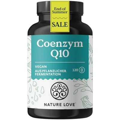 Obrázek NATURE LOVE® Koenzym Q10 vysoká dávka 200 mg na kapsli 120 veganských kapslí ve 4 měsících zásoby z rostlinné fermentace vysoké dávky a vyrobeno v Německu