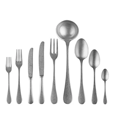 Obrázek Mepra Vintage 75 ks Flatware Set Pewter Tableware, Dishwasher Safe Cutlery