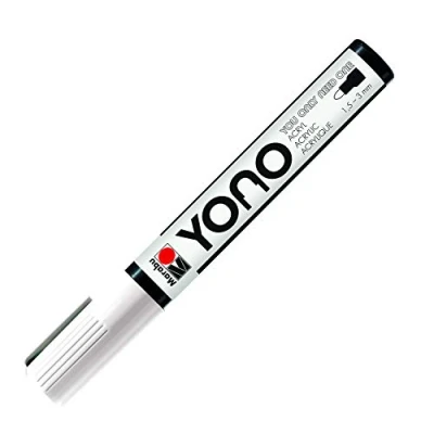 Obrázek Marabu 12400103070 YONO značkovač, bílá 070, univerzální akrylová tužka s japonskou kulatou špičkou 1,5 3 mm, na vodní bázi, stálobarevné a voděodolné, pro téměř všechny podklady