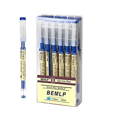 Obrázek BEMLP Gel Tintenstift, extra feine Spitze, Kugelschreiber, 0,35 mm, blau, Premium Flüssigtinte, Tintenroller, schnelltrocknend, für japanisches Büro, Schule, Schreibwaren, 12 Stück