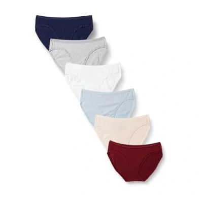 Obrázek Amazon Essentials Damen Bikinihose aus Baumwolle (in Übergröße erhältlich), 6er Pack, Kühle Farben/Warme Nuancen, 42
