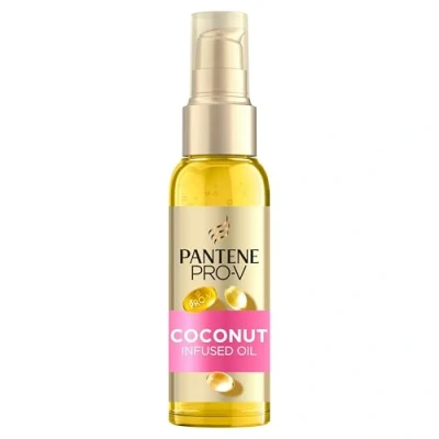 Obrázek Pantene pro V Coconut Infused vlasový olej intenzivní vlhkost, péče o vlasy, lesk, suché olej, krása, zlato, 100 ml