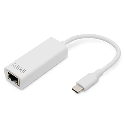 Obrázek DIGITUS USB 3.0 typ C Gigabit Ethernet adaptér, 10/100/1000 Mbps, kompatibilní s MacBook, Chipset: RTL8153