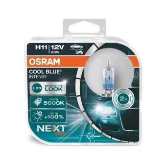 Obrázek Osram 64211CBN HCB Cool Intense H11, +o 100 procent vyšší jas, až 5 000 K, halogenová žárovka do světlometu, LED ook, Duo Box (2 žárovky), modrá