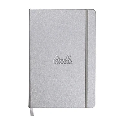 Obrázek Rhodia 118607C Web Notebook (slonová kost, 90 g, DIN A5, 140 x 210 mm, linkovaný, 96 listů) 1 kus stříbrný