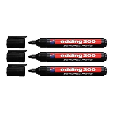 Obrázek Edding 4 300001 300 Industry permanentní popisovač kulatý hrot popis kartonu, kovu, gumy a skla, černý (1,5 3 mm, balení ks)