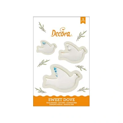 Obrázek DECORA KIT 3 TAGLIAPASTA COLOMBA IN PLASTICA 0255407 AUSSTECHER AUS Kunststoff Taube TLG, Bianco