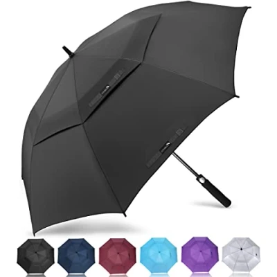 Obrázek ZOMAKE Regenschirm Sturmfest Groß,M Golf Umbrella Stockschirm mit Auf Automatik für Herren Damen Travel Schirm Tragegurt(Schwarz)