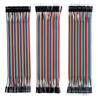 Obrázek ELEGOO Jumper Wire 40 x 20 cm, male Female, kabelové propojky 28 AWG drátěné mosty pro Arduino (sada 3 ks)