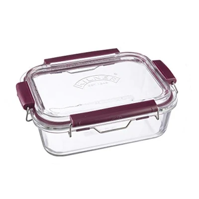 Obrázek KILNER Frischhaltedosen mit Bügelverschluss 1,4 L luftdichte Aufbewahrungsbox aus Borosilikatglas Meal Prep Boxen zum Vorkochen 18C bis 240C Glas Deckel